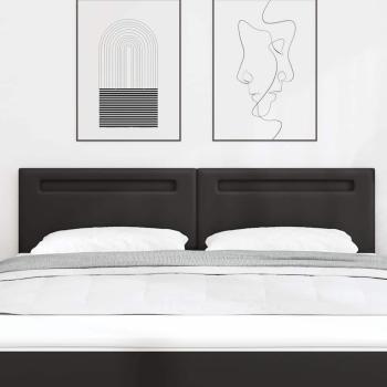 Kopfteil Einfarbig Schwarz 180 cm Kunstleder