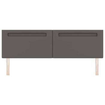 Kopfteil Einfarbig Grau 180 cm Kunstleder