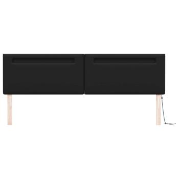 LED Kopfteil Schwarz 200 cm Kunstleder