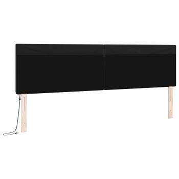 LED Kopfteil Schwarz 200 cm Kunstleder