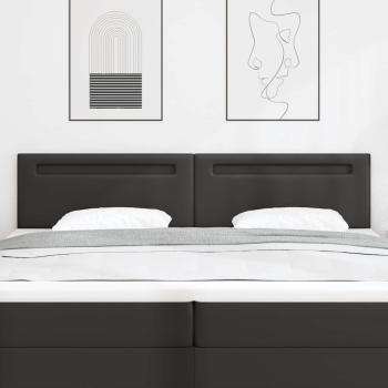 Kopfteil Einfarbig Schwarz 200 cm Kunstleder