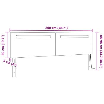 LED Kopfteil Schwarz 200 cm Kunstleder