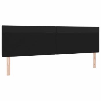Kopfteil Einfarbig Schwarz 200 cm Kunstleder