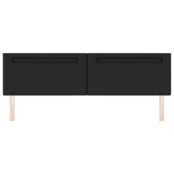 Kopfteil Einfarbig Schwarz 200 cm Kunstleder