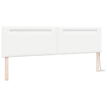 LED Kopfteil Weiß 200 cm Kunstleder