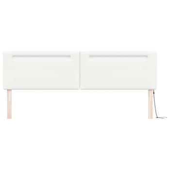LED Kopfteil Weiß 200 cm Kunstleder