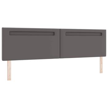 Kopfteil Einfarbig Grau 200 cm Kunstleder