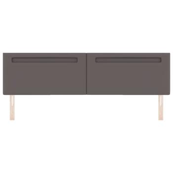 Kopfteil Einfarbig Grau 200 cm Kunstleder