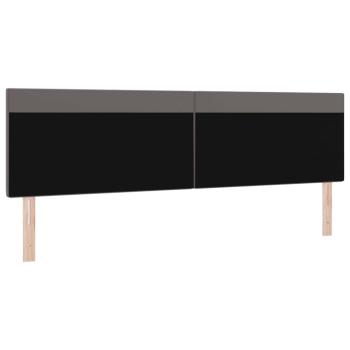 Kopfteil Einfarbig Grau 200 cm Kunstleder