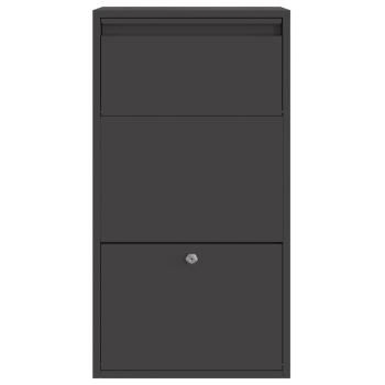 Paketdrop-Box mit Speicher Schwarz 44 x 22 x 82 cm Stahl