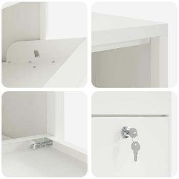 Paketbox Weiß 44x22x82 cm Stahl