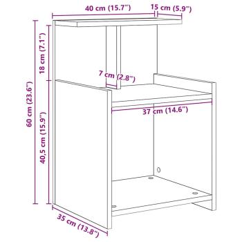 Bett Schränke 2 Stk Altes Holz 40x35x60 cm Holzwerkstoff