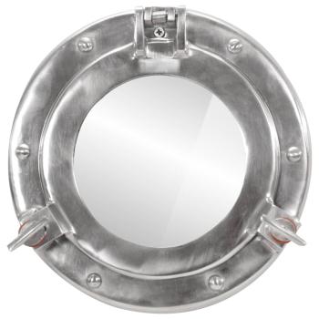 Bullaugen-Spiegel Wandmontage Ø23 cm Aluminium und Glas