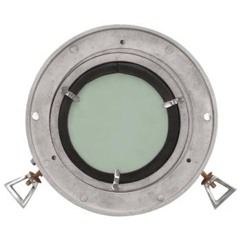 Bullaugen-Spiegel Wandmontage Ø23 cm Aluminium und Glas