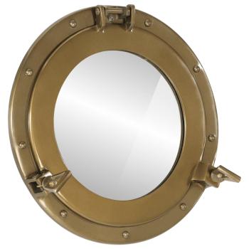 ARDEBO.de - Bullaugen-Spiegel Wandmontage Ø38 cm Aluminium und Glas