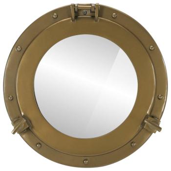Bullaugen-Spiegel Wandmontage Ø38 cm Aluminium und Glas