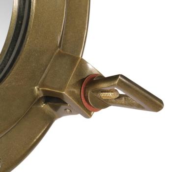Bullaugen-Spiegel Wandmontage Ø23 cm Aluminium und Glas