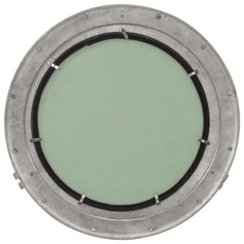 Bullaugen-Spiegel Wandmontage Ø50 cm Aluminium und Glas