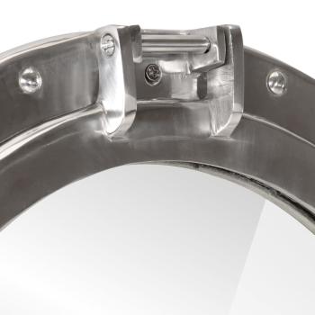 Bullaugen-Spiegel Wandmontage Ø50 cm Aluminium und Glas