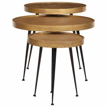 Couchtisch 3 Stk. Golden Holzwerkstoff