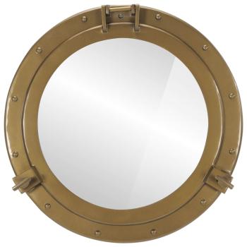 Bullaugen-Spiegel Wandmontage Ø50 cm Aluminium und Glas