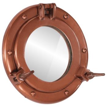 ARDEBO.de - Bullaugen-Spiegel Wandmontage Ø23 cm Aluminium und Glas