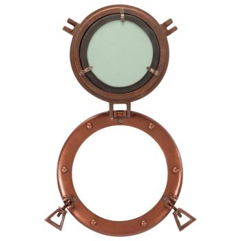 Bullaugen-Spiegel Wandmontage Ø23 cm Aluminium und Glas