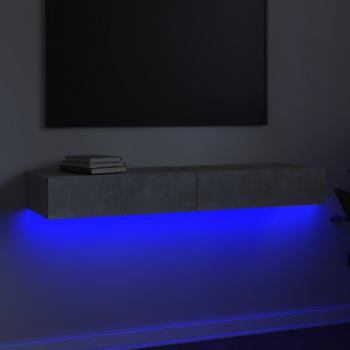 TV-Schrank mit LED-Leuchten Betongrau 120x35x15,5 cm