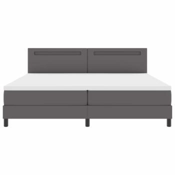 Boxspringbett mit Matratze Grau 200x200 cm Kunstleder