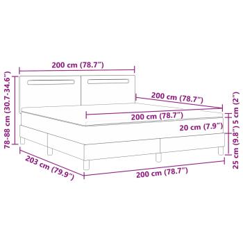 Boxspringbett mit Matratze Grau 200x200 cm Kunstleder