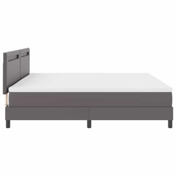 Boxspringbett mit Matratze Grau 200x200 cm Kunstleder