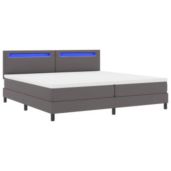 Boxspringbett mit Matratze Grau 200x200 cm Kunstleder