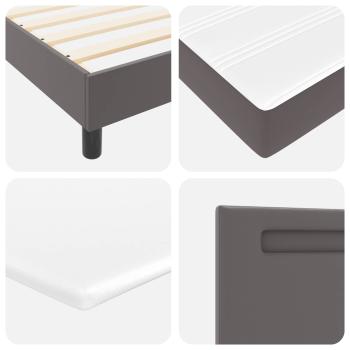 Boxspringbett mit Matratze Grau 200x200 cm Kunstleder
