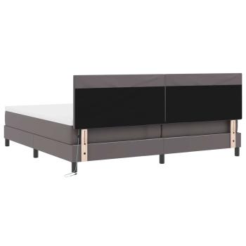 Boxspringbett mit Matratze Grau 200x200 cm Kunstleder