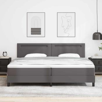 Boxspringbett mit Matratze Grau 200x200 cm Kunstleder