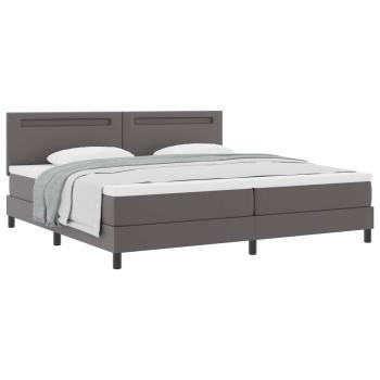 Boxspringbett mit Matratze Grau 200x200 cm Kunstleder