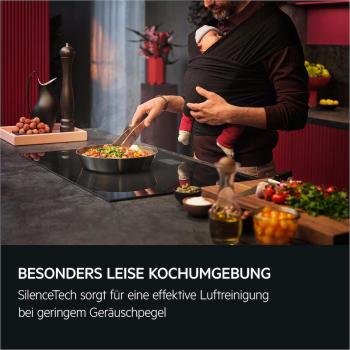 AEG GV77D61SL EEK:A+ Kopffreihaube, 90 cm breit, 725 m³/h, Hob²Hood-Funktion, SilenceTech, Breeze function, 3 Leistungsstufen + 2 Intensivstufe, Edelstahl/Schwarz