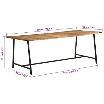 Esstisch 200x100x75 cm Massivholz Mango