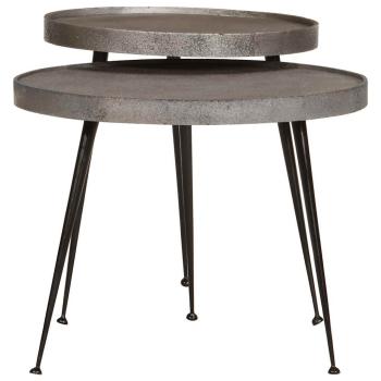 Couchtisch 2 Stk. Silbern Holzwerkstoff