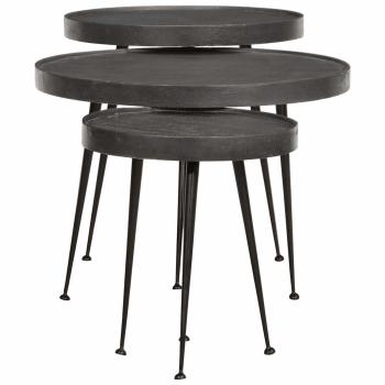 Couchtisch 3 Stk. Schwarz Holzwerkstoff