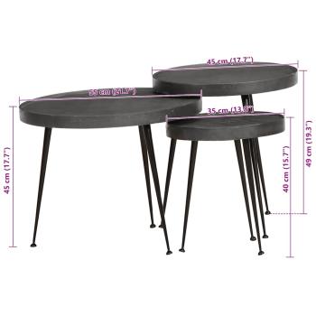 Couchtisch 3 Stk. Schwarz Holzwerkstoff