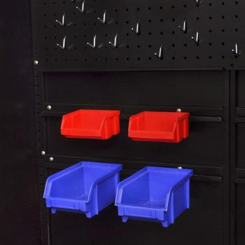 Werkzeugschrank mit Werkzeugtruhe Stahl 90x40x180cm Rot Schwarz