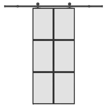 ARDEBO.de - Schiebetür mit Beschlag 90x205 cm Hartglas & Aluminium