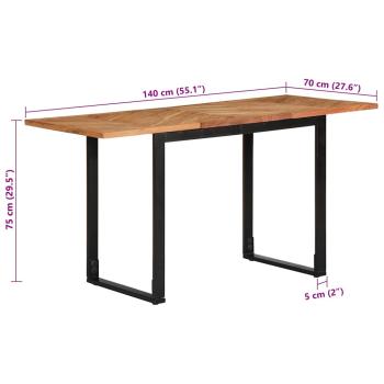Esstisch 140x70x75 cm Massivholz Akazie