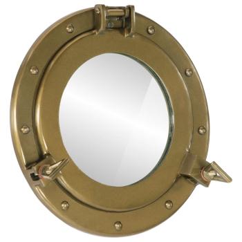 ARDEBO.de - Bullaugen-Spiegel Wandmontage Ø30 cm Aluminium und Glas