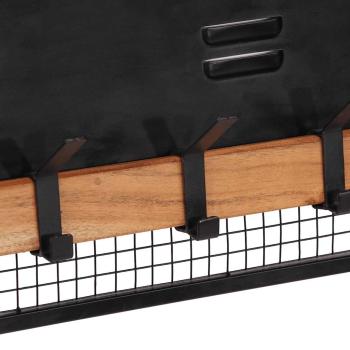 Wandgarderobe 90x11x30 cm Massivholz Mango