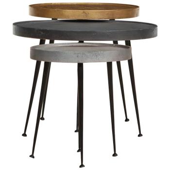 Couchtisch 3 Stk. Mehrfarbig Holzwerkstoff