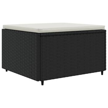 8-tlg. Garten-Lounge-Set mit Kissen Schwarz Poly Rattan