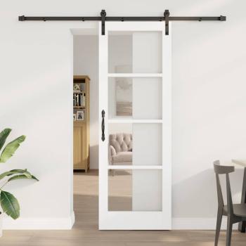 ARDEBO.de - Schiebetür mit Zubehör Set 'ORKDAL'Weiß 73,5x211 cm