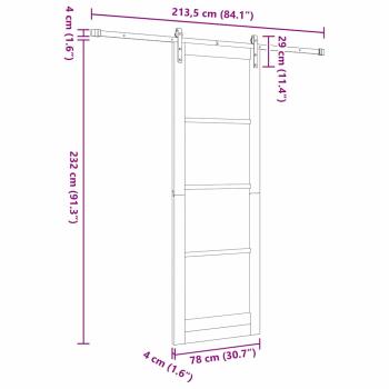 Schiebetür mit Hardware-Set 'ORKDAL'78x232 cm